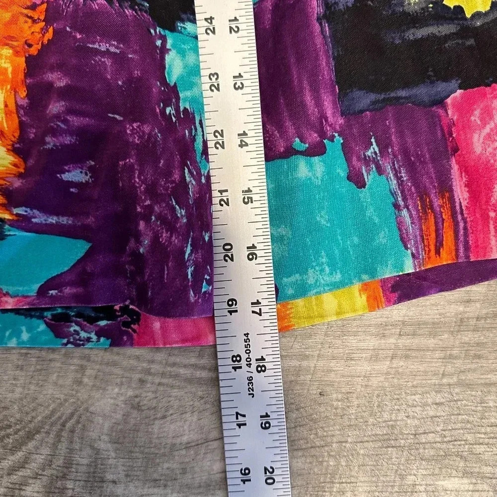 Trina Turk Skirt Silk Blend Colorful Paint Print Pleated Size 2 - Picture 6 of 6